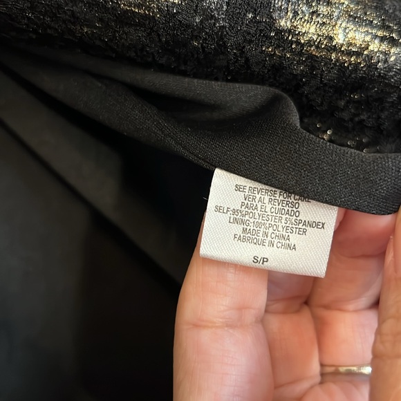 Bobeau Women’s Size Small Open Gold On Black Blazer Jacket - Picture 5 of 10